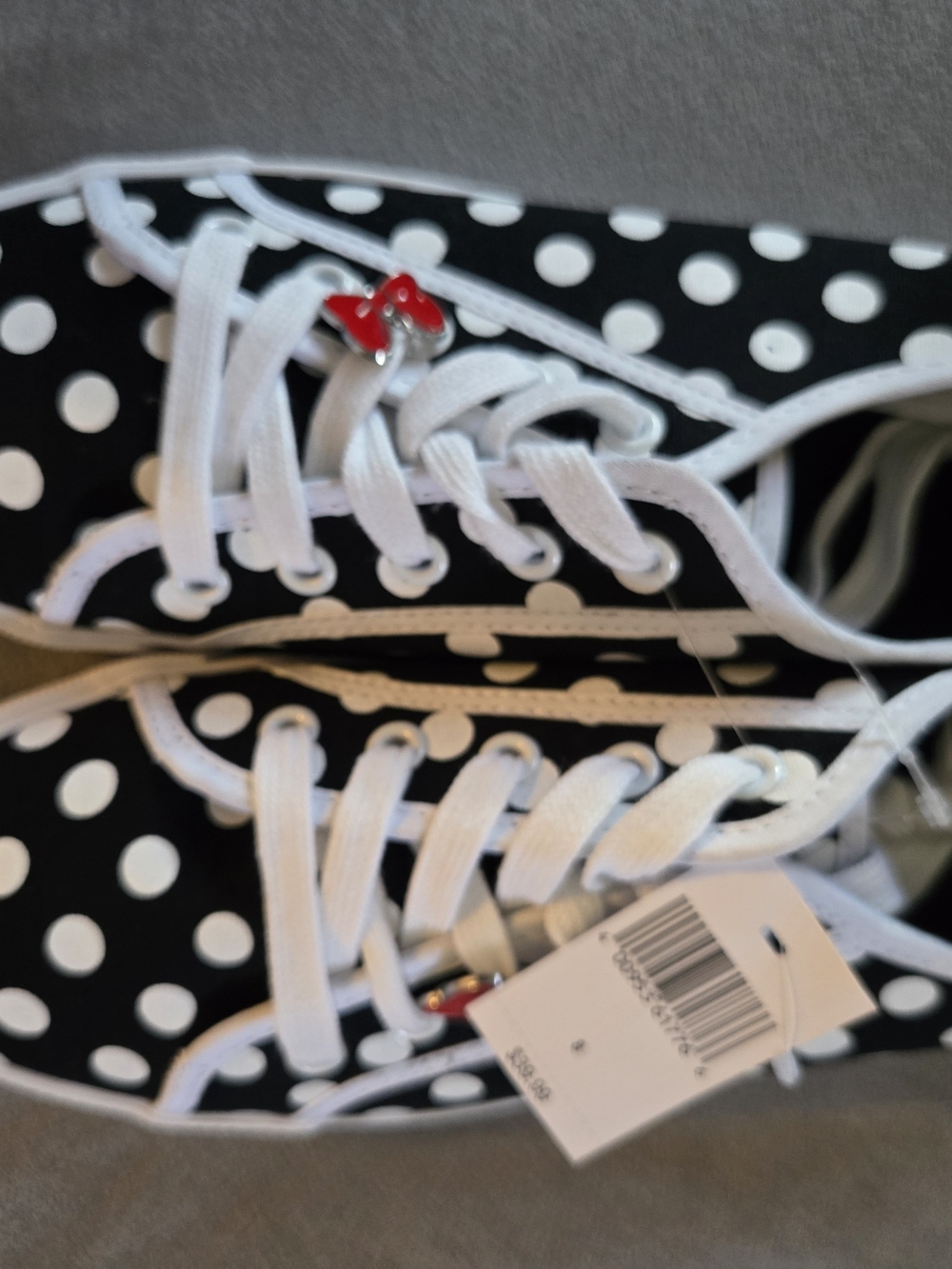Disney Black and White Polka Dot Lace-Up Sneakers